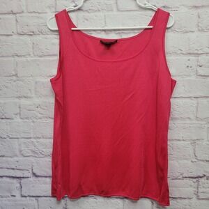 St John Bright Red Knit Shell Size M Stretchy Tank Top Camisole‎ Career Travel